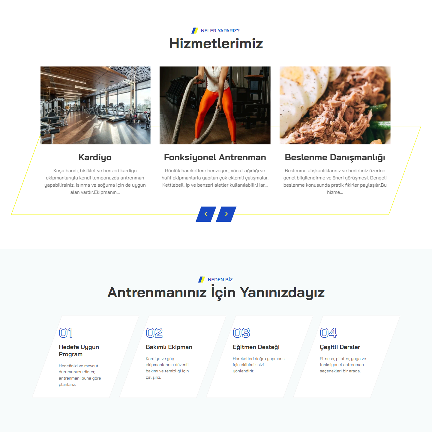 Spor Salonu & Fitness Web Sitesi Scripti