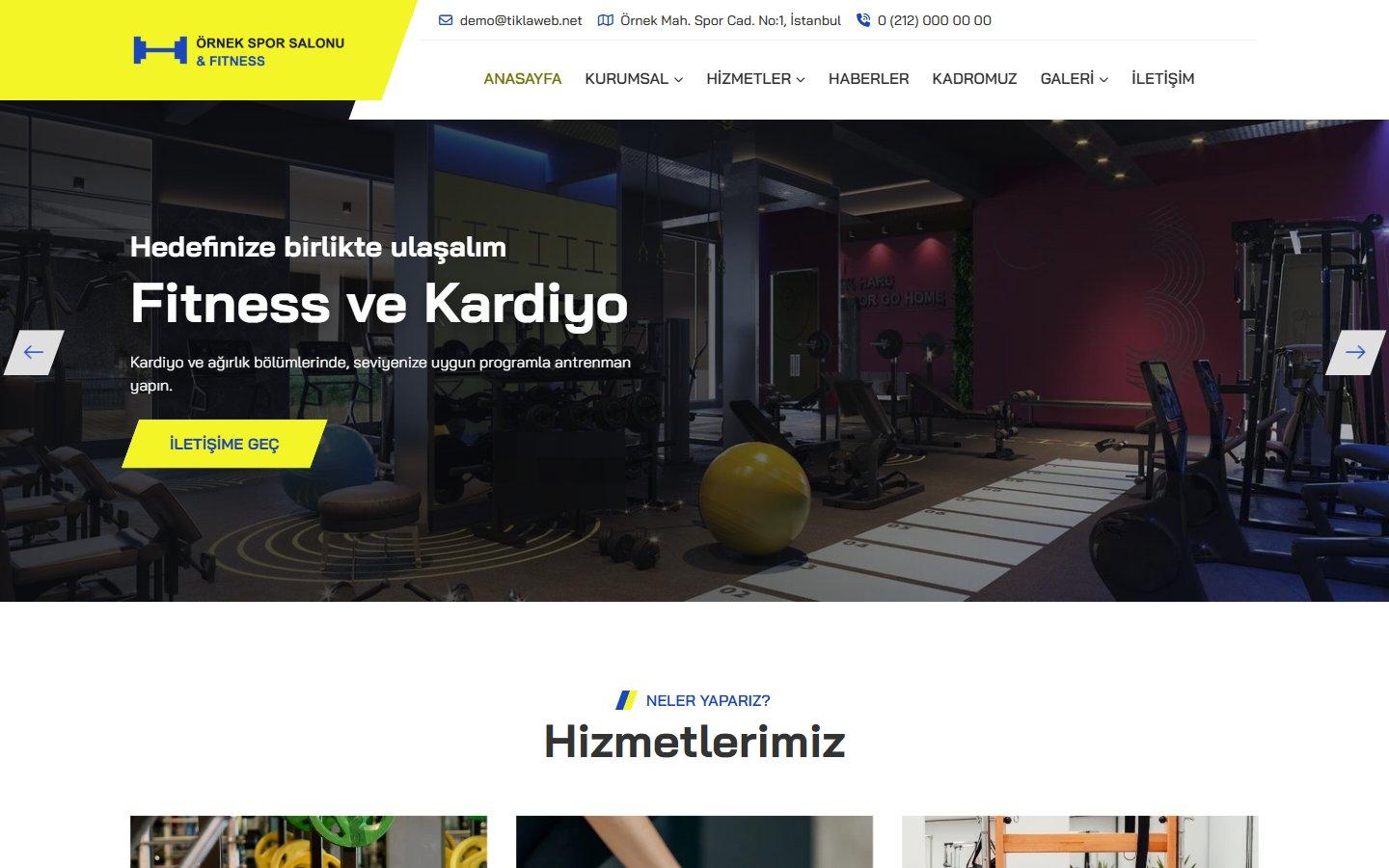 Spor Salonu & Fitness Web Sitesi Scripti