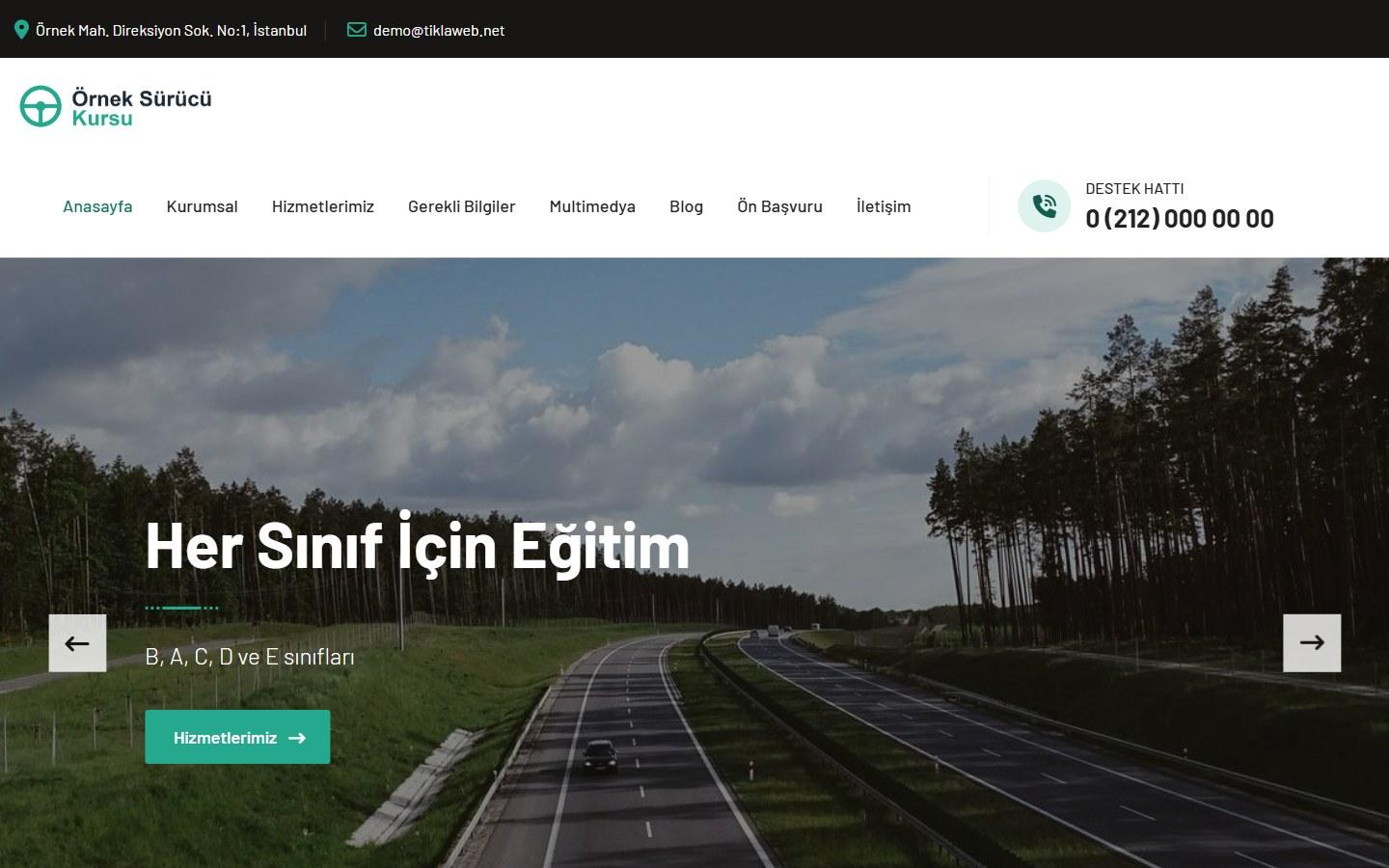 Sürücü Kursu Web Sitesi Scripti