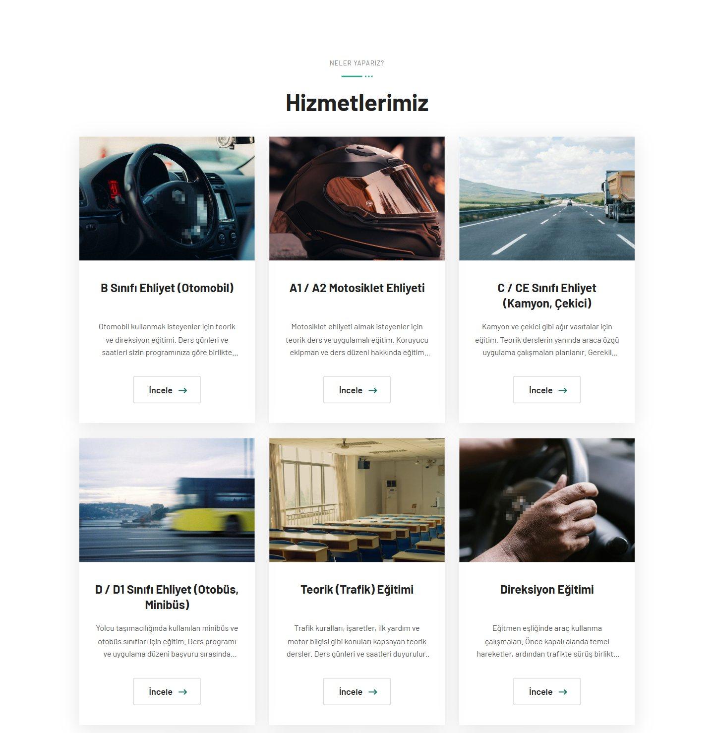 Sürücü Kursu Web Sitesi Scripti