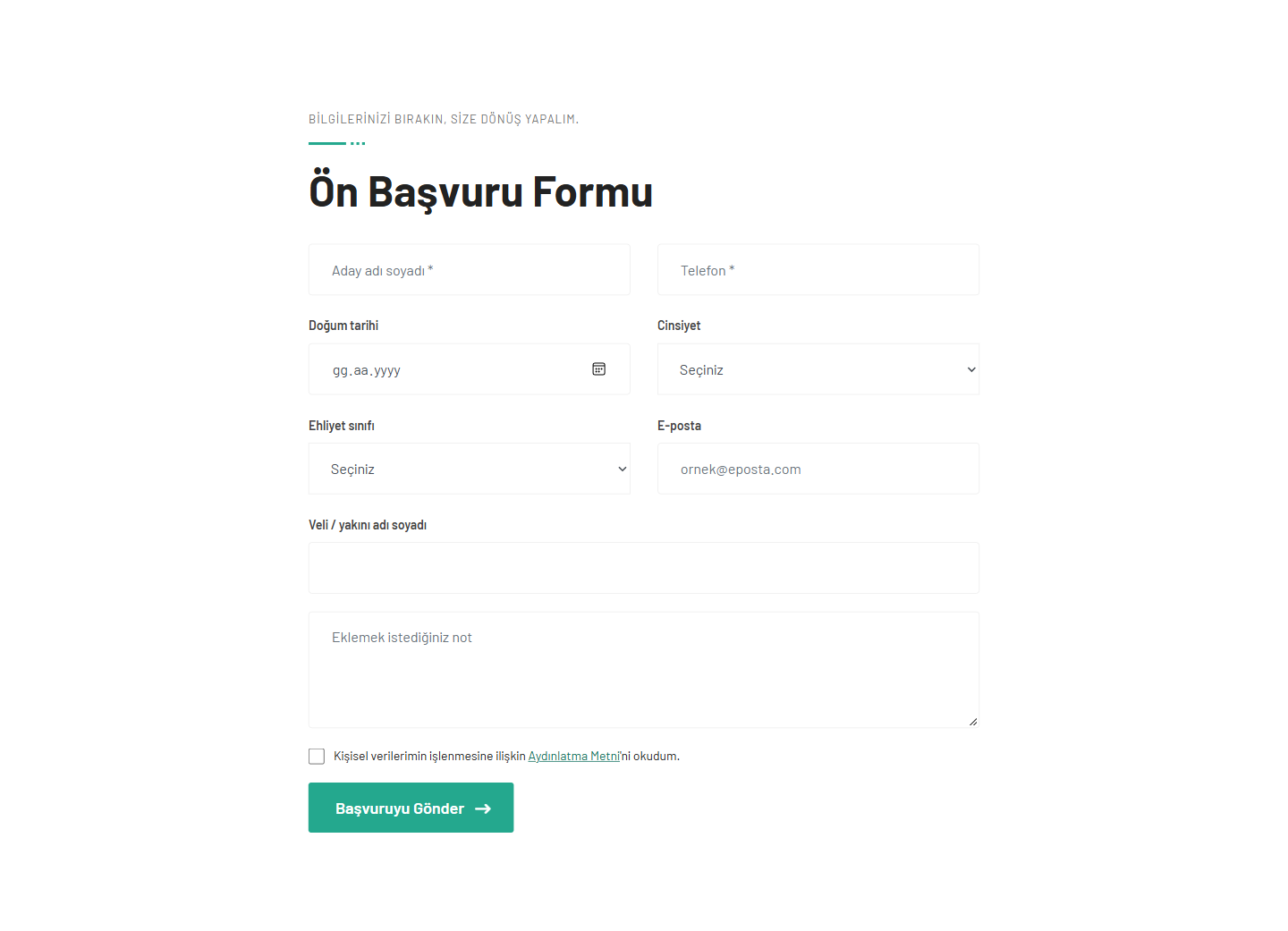 Sürücü Kursu Web Sitesi Scripti