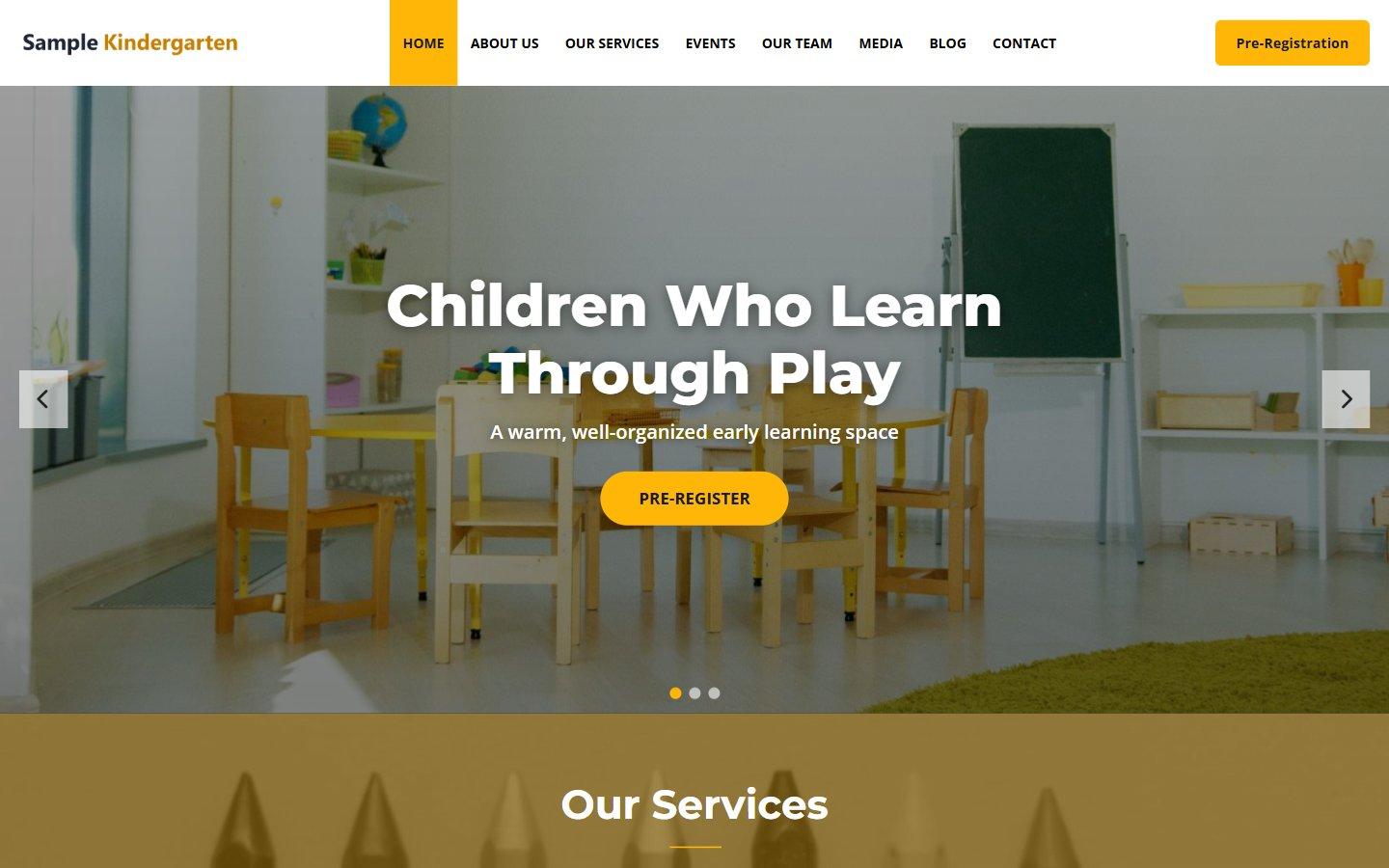 Anaokulu & Kreş Web Sitesi Scripti