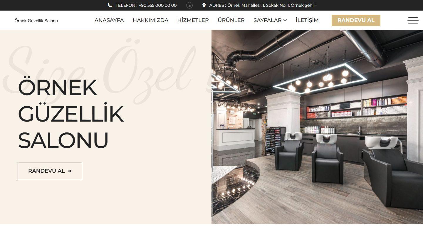 Kuaför ve Güzellik Salonu Web Sitesi Scripti