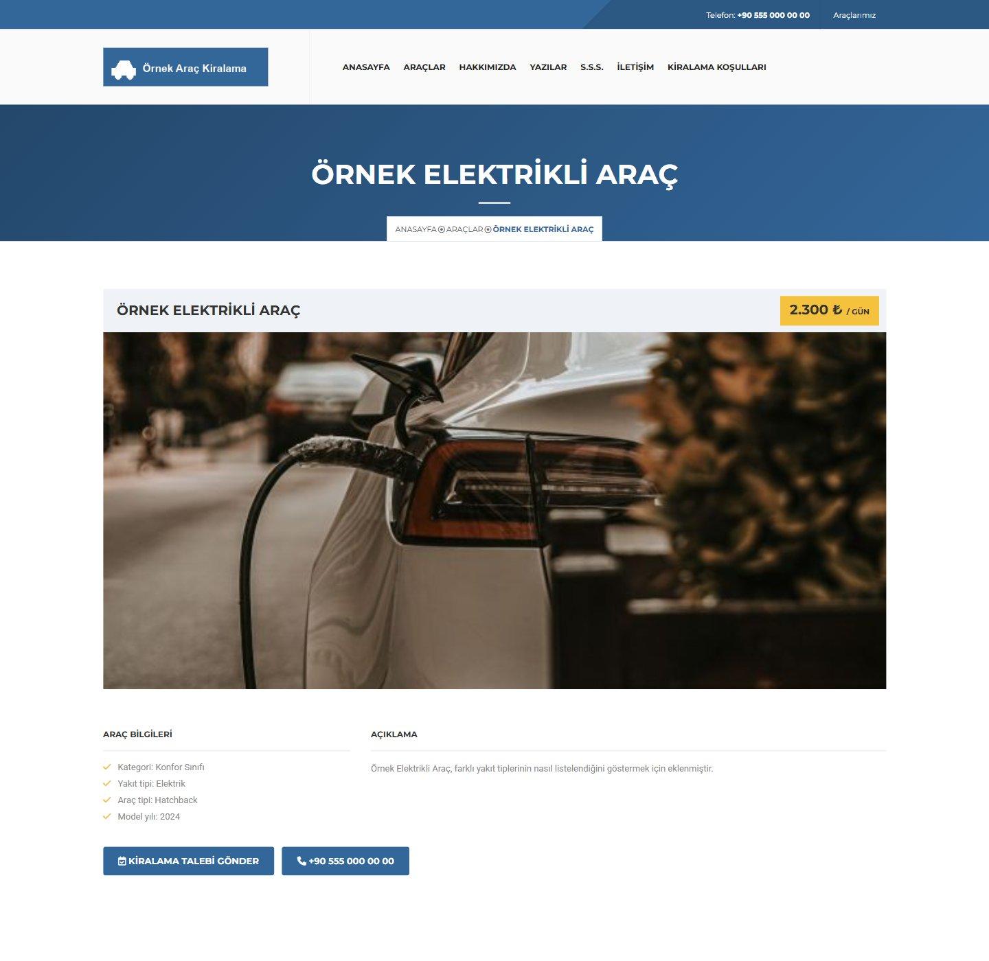 Araç Kiralama Web Sitesi Scripti