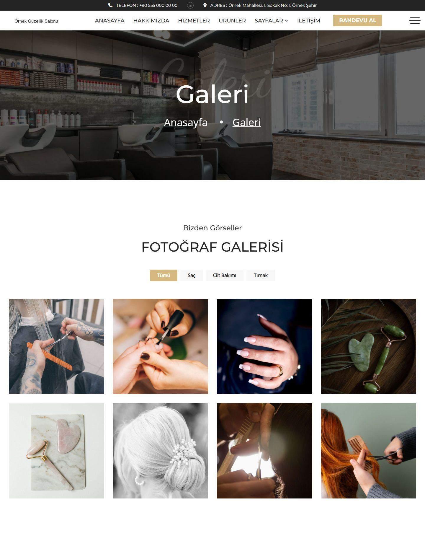 Kuaför ve Güzellik Salonu Web Sitesi Scripti