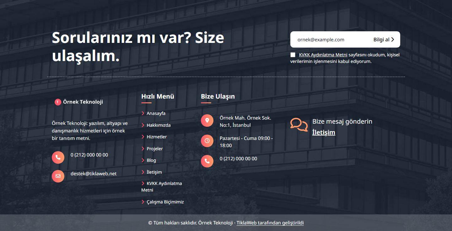 Proje Vitrinli Kurumsal Web Sitesi Scripti