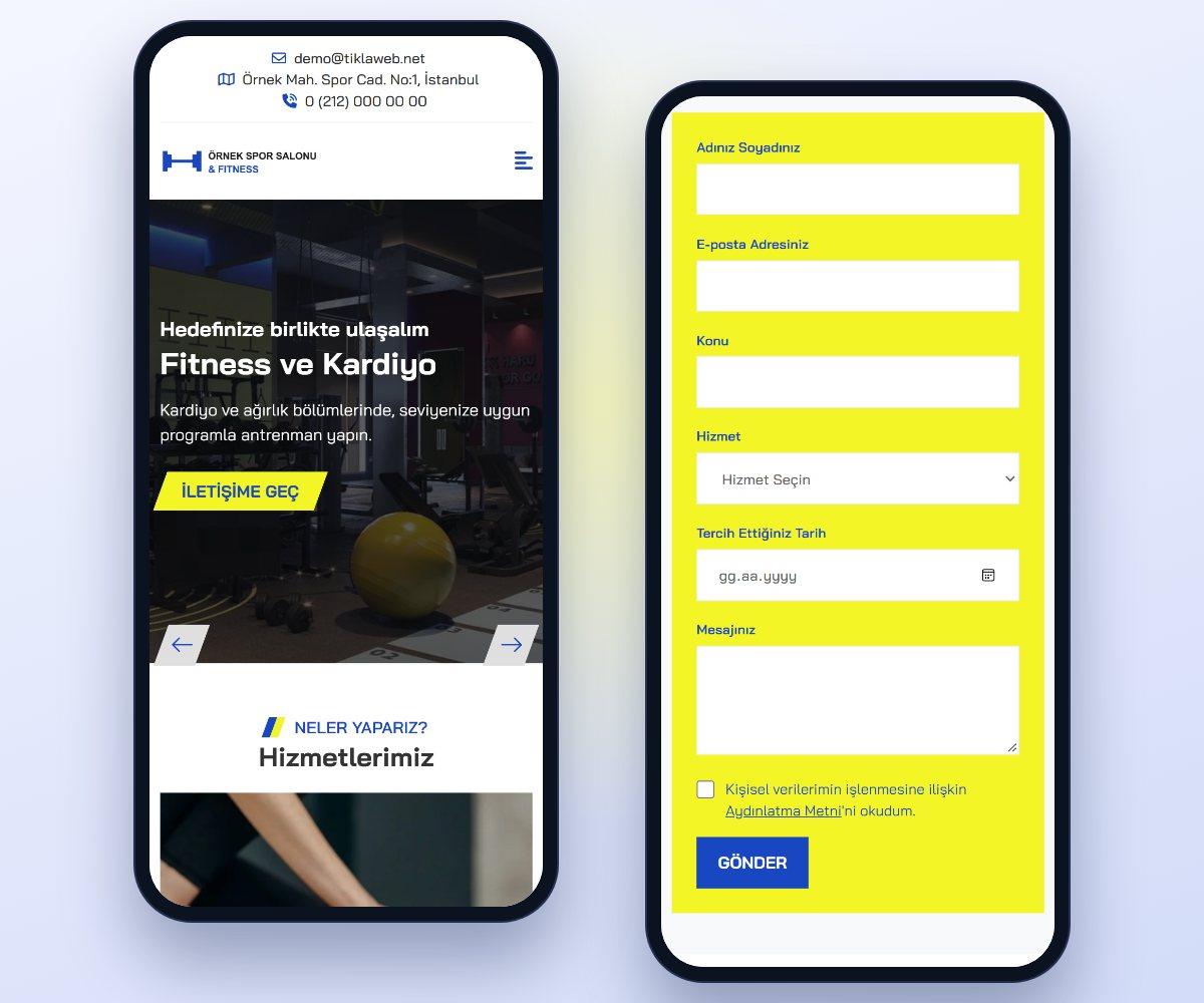 Spor Salonu & Fitness Web Sitesi Scripti