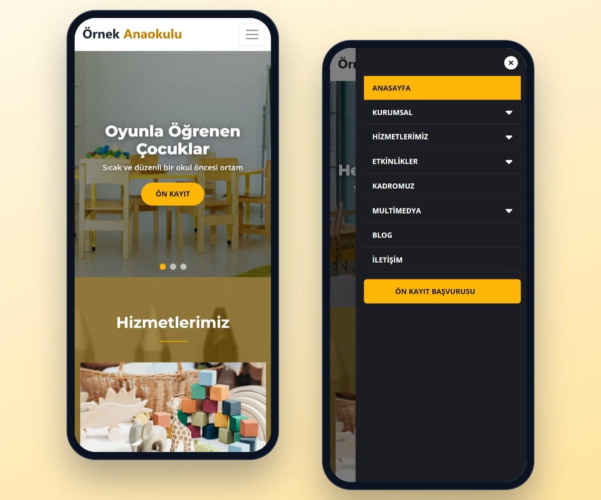 Anaokulu & Kreş Web Sitesi Scripti