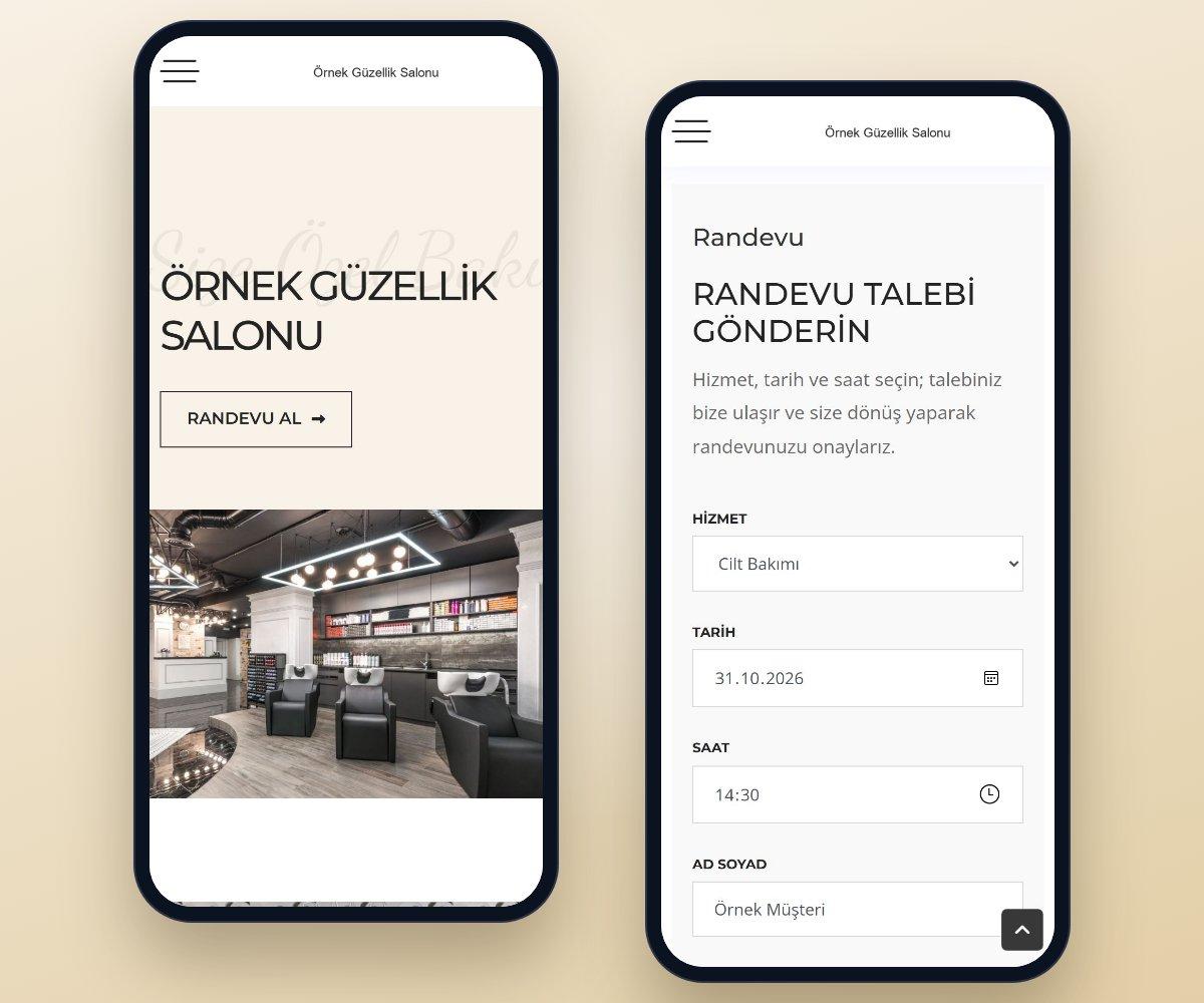 Kuaför ve Güzellik Salonu Web Sitesi Scripti